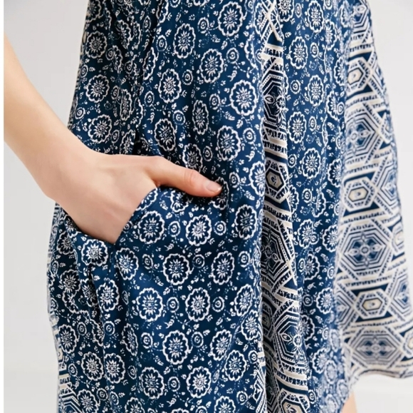 BOG Collective Print-Mix Waistless Romper Blue Size Xs - Picture 4 of 14